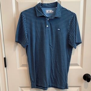 Southern Tide Navy AS s/s navy & lt blue striped Polo Shirt